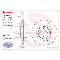 Тормозной диск BREMBO 09.B956.11 8020584210895 1 W6ZTT 791676