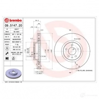 Тормозной диск BREMBO 09514720 RJD JS 8020584514726 790067