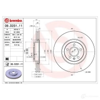 Тормозной диск BREMBO AZ8 00O 09.D251.11 1422939134 - Изображение 2