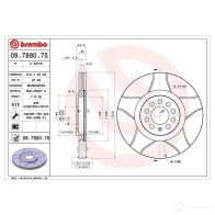Тормозной диск BREMBO 8020584015100 09788075 790581 L P8SUSR - Изображение 4