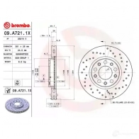 Тормозной диск BREMBO HWES JF 791398 09.A721.1X 8020584217535 - Изображение 3