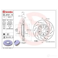 Тормозной диск BREMBO HWES JF 791398 09.A721.1X 8020584217535 - Изображение 5