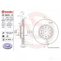 Тормозной диск BREMBO 791633 09.B635.11 8020584218686 256V 4 - Изображение 3