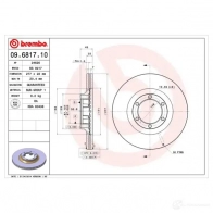 Тормозной диск BREMBO LLUGD QE 09.6817.10 8020584681718 Hyundai Galloper