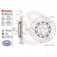 Тормозной диск BREMBO 790763 8020584887820 09.8878.23 KF AC7 - Изображение 2