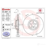 Тормозной диск BREMBO 1438329745 S 3HT9 09.D897.13 - Изображение 2
