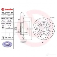 Тормозной диск BREMBO 8020584032527 A9N XDK0 0894604x 1210307729 - Изображение 3