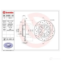 Тормозной диск BREMBO 8020584032527 A9N XDK0 0894604x 1210307729 - Изображение 6
