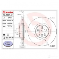 Тормозной диск BREMBO 9 6FPY 791435 09.A773.11 8020584220856 - Изображение 6