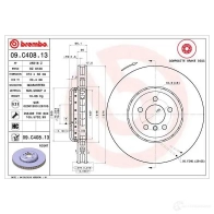 Тормозной диск BREMBO 8020584039328 89FV R 09.C408.13 791760 - Изображение 2