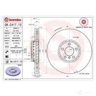 Тормозной диск BREMBO 09.C417.13 791765 AICU F4E 8020584039373 - Изображение 2