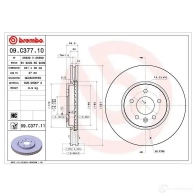 Тормозной диск BREMBO 791747 8020584225349 VJN YS8X 09.C377.11 - Изображение 5