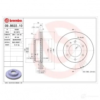 Тормозной диск BREMBO 791620 U HQJ9 09.B622.10 8020584020982 - Изображение 2
