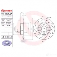 Тормозной диск BREMBO I 0TAN 8020584217573 08.9364.2X 789555 - Изображение 3