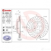 Тормозной диск BREMBO DZ RJ0 8020584039243 09.A959.21 791487 - Изображение 2