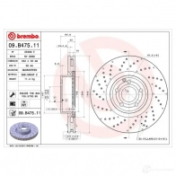 Тормозной диск BREMBO 791581 09.B475.11 1K6VC7 0 8020584220849 - Изображение 3