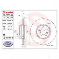 Тормозной диск BREMBO 8020584855522 790673 6EY T9 09855520 - Изображение 2