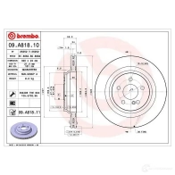 Тормозной диск BREMBO 8020584030301 791449 DAM LKN0 09.A818.11 - Изображение 6