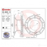 Тормозной диск BREMBO 164119025 09990010 VZ WD18L 8020584990018