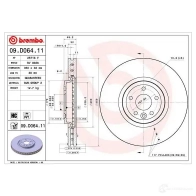 Тормозной диск BREMBO 591H 3S 09.D064.11 1422939143 - Изображение 2