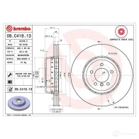 Тормозной диск BREMBO HF VA7V 09.C419.13 1438329822