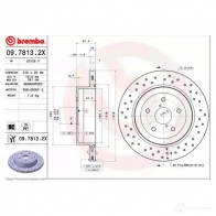 Тормозной диск BREMBO X J0JFF 790560 09.7813.2X 8020584217801 - Изображение 2