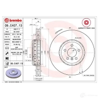Тормозной диск BREMBO 791759 09.C407.13 L2VI ZG 8020584039311 - Изображение 5