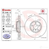 Тормозной диск BREMBO 09.C406.13 Bmw 5 (F10) 6 Седан 3.0 535 d xDrive 313 л.с. 2011 – 2016 8020584039304 2FH OTPF