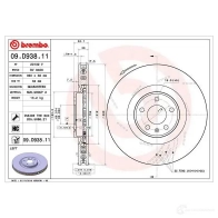 Тормозной диск BREMBO 6N T5D 09.D938.11 1438329847