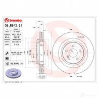 Тормозной диск BREMBO 791670 Z0H5N I 09.B842.31 8020584037577 - Изображение 2