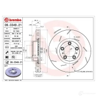 Тормозной диск BREMBO 1438329848 09 HN4 09.C549.21 - Изображение 7
