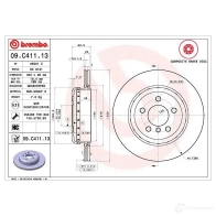 Тормозной диск BREMBO 8020584039359 N 8BZD 09.C411.13 791763 - Изображение 5