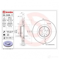 Тормозной диск BREMBO 8020584223826 09.C426.11 4J V3V 791772 - Изображение 2