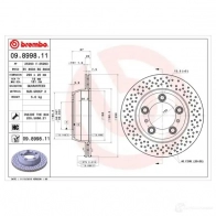 Тормозной диск BREMBO A 94MF0 8020584037041 790798 09.8998.11 - Изображение 5