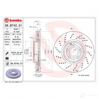 Тормозной диск BREMBO 8020584038314 R M9WO 791651 09.B742.51 - Изображение 4