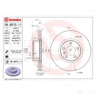 Тормозной диск BREMBO 791608 09.B570.11 8020584039496 6 QF6M - Изображение 5