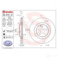 Тормозной диск BREMBO 791411 B LHLY 09.A731.21 8020584030288 - Изображение 2