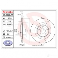 Тормозной диск BREMBO 4O6H KG 09.B969.11 8020584218396 791679 - Изображение 6