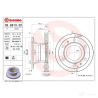 Тормозной диск BREMBO 790350 09681320 R JL3X 8020584681329 - Изображение 2