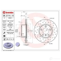 Тормозной диск BREMBO 09.C114.1X 1438329884 IQQ XXS - Изображение 6
