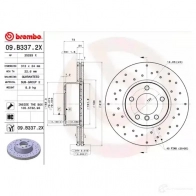 Тормозной диск BREMBO 8020584217603 791547 09.B337.2X GQ X2X - Изображение 3