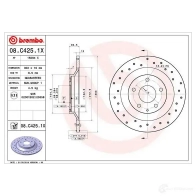 Тормозной диск BREMBO A2HM L 08.C425.1X 1438329887