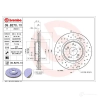 Тормозной диск BREMBO 8020584225486 09b2701x 1422939189 T59UP E - Изображение 4