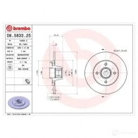 Тормозной диск BREMBO 08583325 789332 8020584014257 L8C SN - Изображение 2