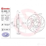 Тормозной диск BREMBO 08.8682.1X YBMJ Y 8020584215265 789503 - Изображение 3