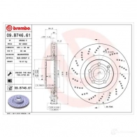 Тормозной диск BREMBO 09.B746.61 8020584038239 791657 T CMXZI - Изображение 2