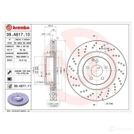 Тормозной диск BREMBO 8020584028803 09.A817.11 791447 A0H7 4 - Изображение 6