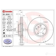 Тормозной диск BREMBO 791338 U 5GC2 09.A542.11 8020584019504 - Изображение 2