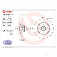 Тормозной диск BREMBO 7 IIYRP3 789779 08.A729.17 8020584025321 - Изображение 3