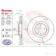 Тормозной диск BREMBO 8020584218372 791681 8DSZ6 8N 09.B971.11 - Изображение 3